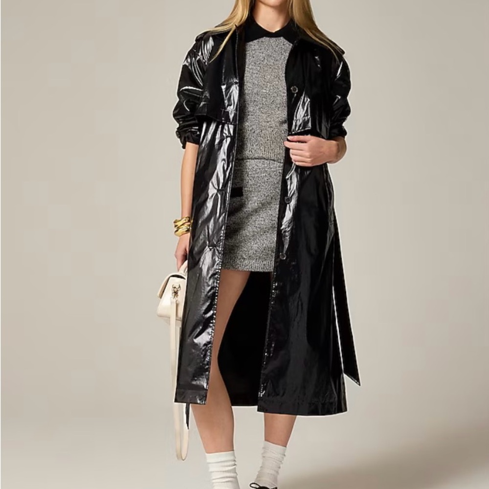 JCREW NWT Medium Rain or Shine Trench coat Black
